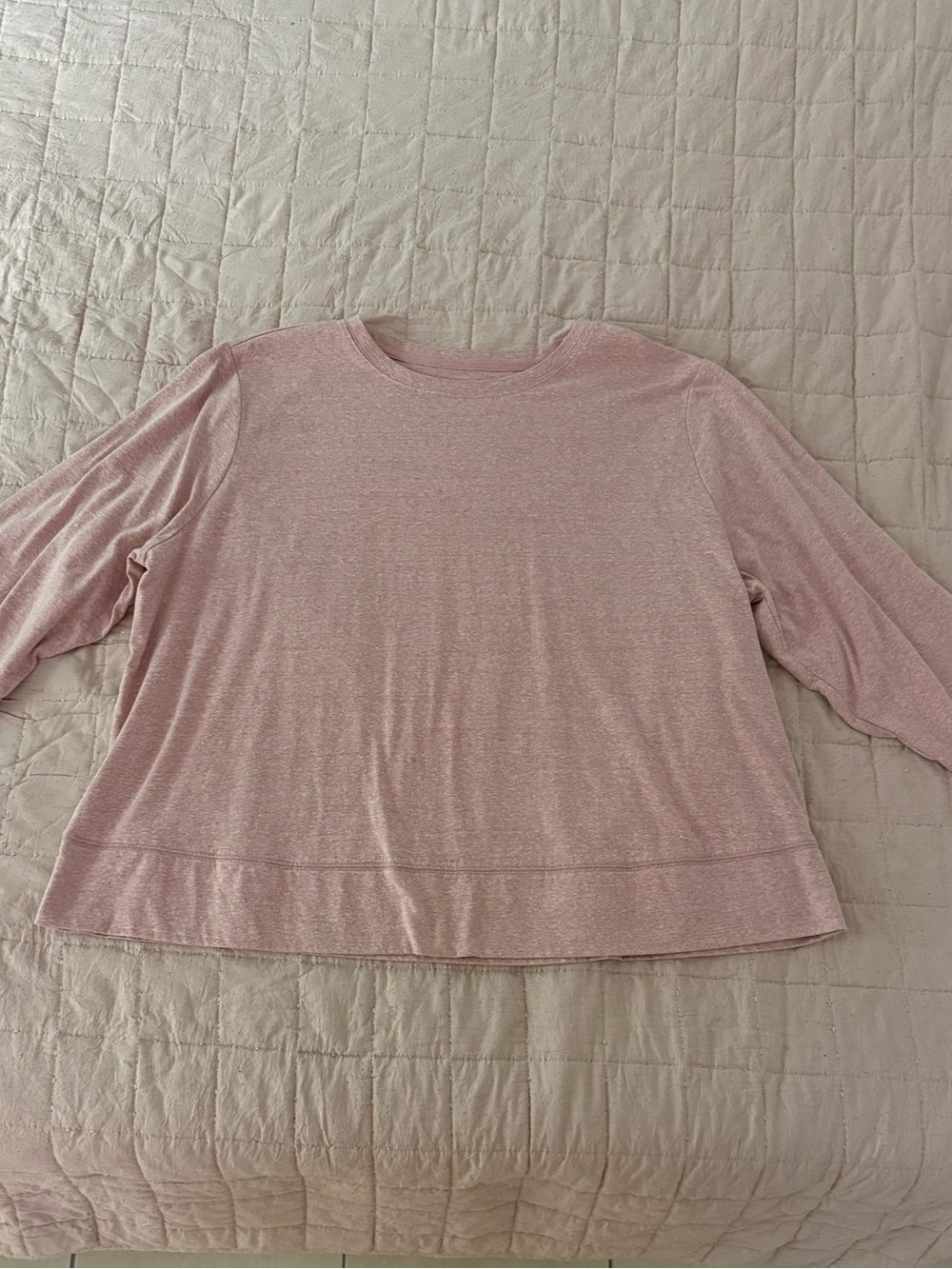Women's Soft Pink Long Sleeve Crewneck Top